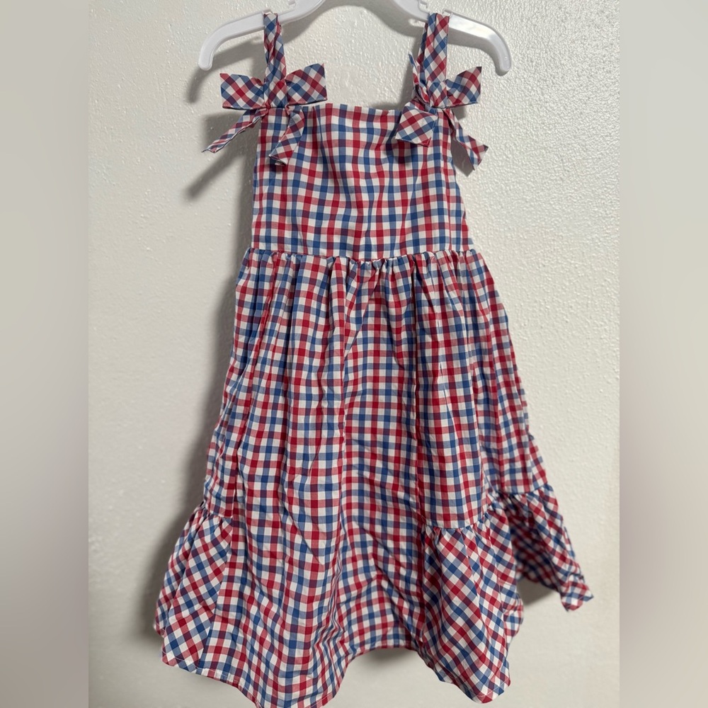 Tahari Size 6 Kids Checkered Dress - Red, White, and Blue